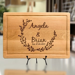 Personalized Cutting Board for Anniversary Gift, Custom Engagement Gift, Wedding Gift for Bride Groom, Wedding Anniversary, Wedding Keepsake
