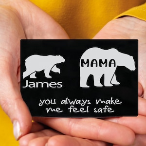 Tarjeta de mensaje personalizada para el Día de la Madre, Tarjeta de billetera personalizada, Tarjeta de mensaje de regalo de cumpleaños, Inserción de tarjeta de billetera grabada, Tarjeta de mensaje
