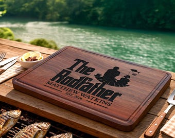 Personalized The Rootfather Cutting Board, Custom Father and Son Fishing Gift, Funny Fishing BBQ Gift for Dad, Father’s Day Gift for Dad