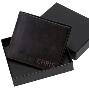 Billetera de cuero personalizada, regalo para el día del padre, billetera personalizada para hombre, regalo para el esposo, regalo de cumpleaños para papá, abuelo, regalo de aniversario para el novio