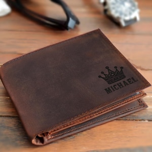 Billetera personalizada, Billetera para hombre, Billetera grabada, Billetera para padrinos de boda, Billetera de cuero, Billetera personalizada, Regalo para hombres, Regalo para el día del padre para él