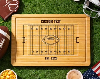 Custom Football Fields Cutting Board, Personalized Coach Gift, Football Fan Gift, Anniversary Present
