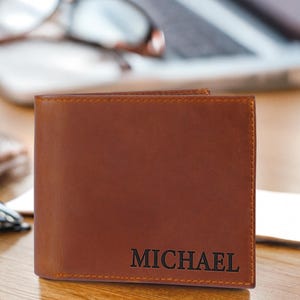Cartera personalizada para él, carteras de cuero con múltiples diseños personalizados, cartera para hombre, regalo para novio, esposo, papá, hermano, regalo del día del padre