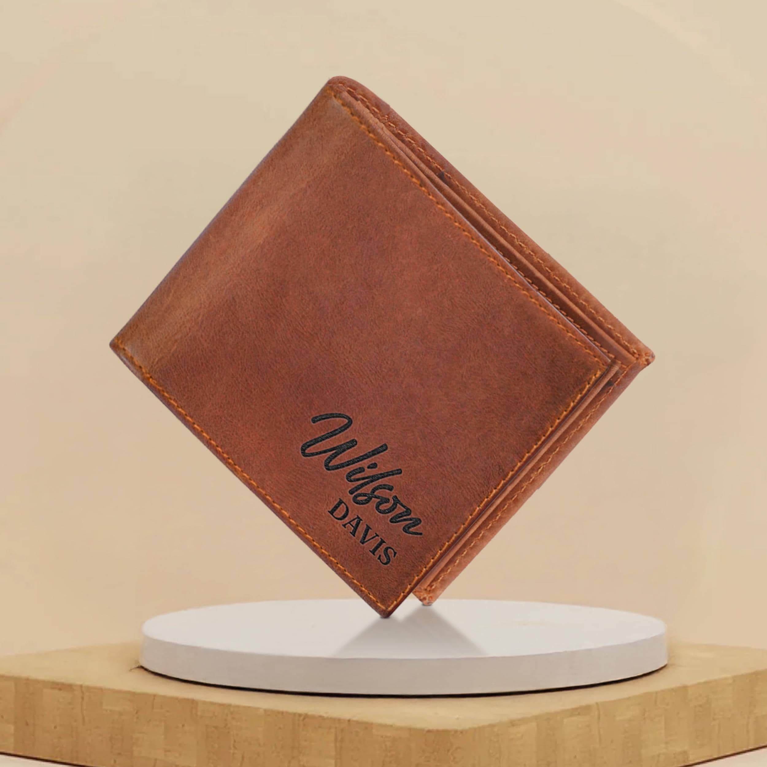 Engraved PU Leather Wallet For Dad - Personalized Gift For Father's Day, Birthday, Christmas - View #10