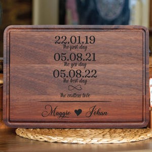 Personalized Cutting Board Wedding Gift, Bamboo Charcuterie Board, Unique Valentines Day Gift, Bridal Shower, Engraved Engagement Present
