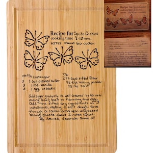 Handwritten Recipe Engraved Cutting Board for Women Mom Grandma, Unique Christmas Gift for Mom&#39;s Kitchen, Personalized Recipe Cutting Board