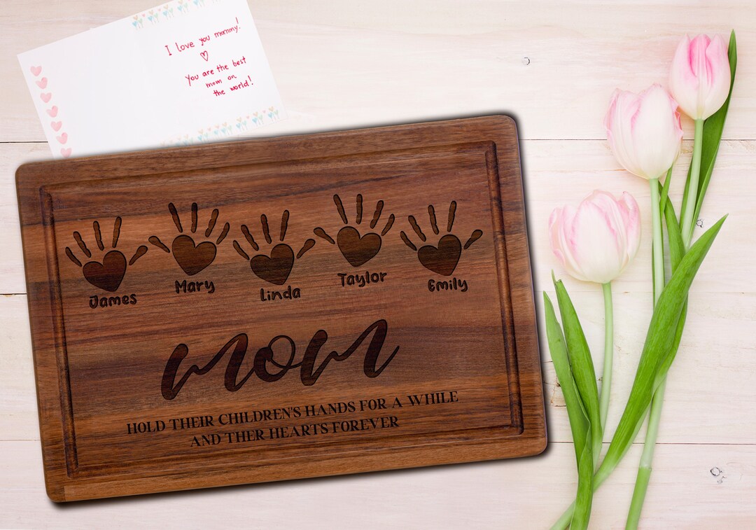 Personalized Cutting Boards for Mom, Custom Engraved Christmas Gift for