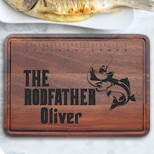Personalized The Rodfather Cutting Board, Fishing Board, Birthday Gift, Christmas Men Gift, Father&#39;s Day Gift for Dad, Grandpa, Husband