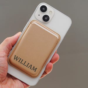 Billetera personalizada para teléfono, billetera para iPhone, billetera Magsafe, porta identificación magnético, tarjetero, estuche Magsafe, regalo para él, ella, hombres y mujeres