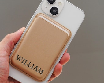 Personalized Phone Wallet, Wallet for iPhone, Magsafe Wallet, Magnetic ID Holder, Card Holder, Magsafe Case, Gift for Him Her Men Women
