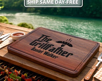 Custom Cutting Board for Grill Master, The Grillfather BBQ Board for Men, Custom Dad Birthday, Christmas  Gift, Grilling Tools, Gift for Him