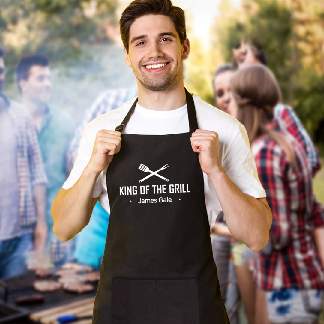 Personalized King of the Grill BBQ Apron for Men, Custom Griller Apron ...