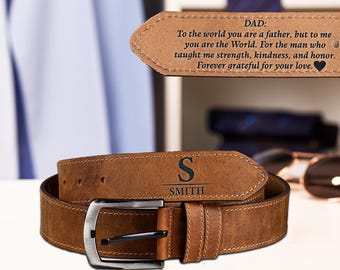 Personalized Leather Belt for Men | Custom Engraved Gift | Handmade Anniversary Belt | Valentines Day Gift for Husband