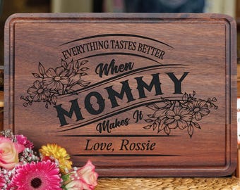 Personalized Cutting Board, Mom and Grandma Gift, Mom's Kitchen with Kids Names Cutting Board Gift, Gift for Grandma, Gifts from Grandkids
