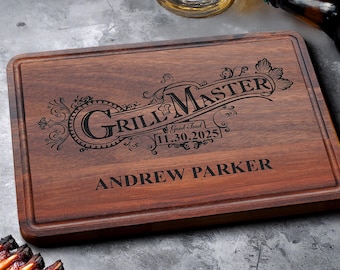 Christmas Gift for Husband ,Personalized Gift For Him | Bbq Cutting Board, Personalized Grill Master Cutting board, Birthday Gift for Him