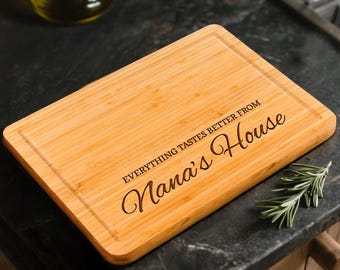 Personalized Walnut Cutting Board for Grandma | Everything Tastes Better At Grandma's House | Custom Housewarming Christmas |