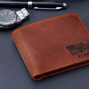 Regalo del Día del Padre para papá, Billetera personalizada, Billetera para hombre, Billetera grabada, Billetera para padrinos de boda, Billetera de cuero, Billetera personalizada, Regalo de aniversario