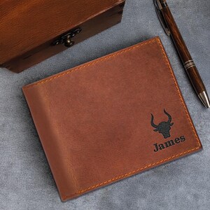 Billetera personalizada, Billetera para hombre, Billetera grabada, Billetera para padrinos de boda, Billetera de cuero, Billetera personalizada, Regalo para novios, Regalo para el día del padre