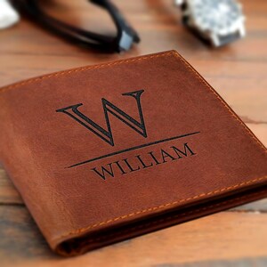 Billetera personalizada para hombres, billetera para hombres, regalos de aniversario para él, regalo para esposo, papá, abuelo, regalo del día del padre para padres, billetera de regalo