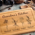 Personalized Christmas Cutting Board Birth Flower Gift for Grandma Nana, Mom Gifts from Daughter, Grandmas Garden Gift with Grandkids Names