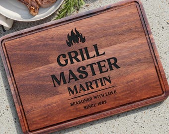 Gift For Him | Bbq Cutting Board, Personalized Grill Master Cutting board, Gift for Husband, Birthday Gift for Him, Fathers Gift for Him