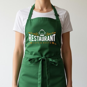 Custom Logo Apron,Personalized Apron with pockets, Custom Apron,Mens Aprons, Womens Apron, Custom Text Apron, Logo Apron, Personalized Apron