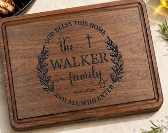 Personalized Engraved Cutting Board, Home Sweet Home Gift, Custom Name Address Charcuterie Board, Bamboo Housewarming Gift, New Home Gift