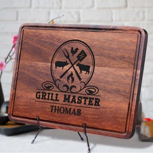 Personalized Fathers Day Gift, Gift For Dad, BBQ Cutting Board, Custom Boyfriend Gift, Husband Gift for Him, Wood Grill Gift for Fiance
