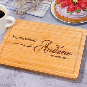 Engraved Cutting Board, Personalized Engagement Wedding Gifts for Couples, Personalized Cutting Board Gift, Anniversary Gift for Parents