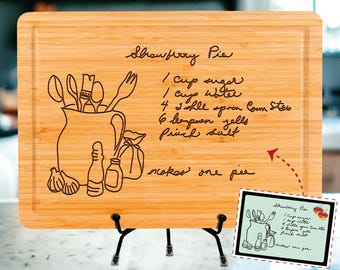Personalized Handwritten Recipe Cutting Board, Custom Engraved Recipe from Photo, Mother's Day Gift, Family Keepsake