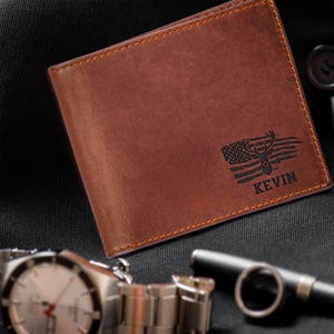 Estimado Hunter Billetera de regalo Hunter Billetera para hombre Billetera personalizada de cuero genuino Billetera personalizada Regalo para él Regalo para esposo Regalo para novio Billetera para hombre