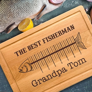 Personalized Fishing Cutting Board, Engraved Fisherman Gift Charcuterie Board, Cutting Board For Fisherman, Fishing Gift For Man, Man Gift