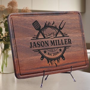 Custom Cutting Board for Dad, Personalized Father's Day Gift, Grill Lover Dad Gift, BBQ Gift for Men's Birthday, BBQ Cutting Board for Men