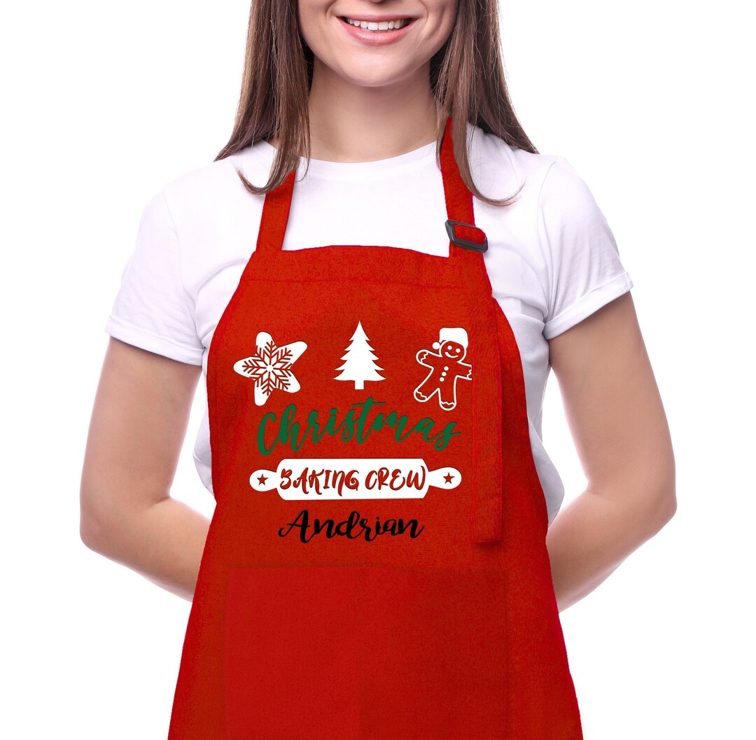 Custom Cute Apron Christmas Gift for Women Men, Personalized Cooking Apron for Christmas