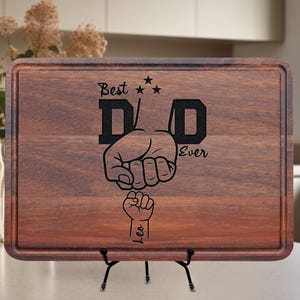 Father&#39;s Day Fist Bump Set, Dad Fist Bump, Father&#39;s Love , Baby Toddler Kid Dad Fist Bump, Family  Cutting board, Dad and Kid  hand