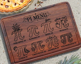 Funny Pi Day Gift Cutting Board, Pi Symbol Engraved Wood Board, Math Lover Gift, Nerdy Kitchen Decor Gift, Math Teacher Present