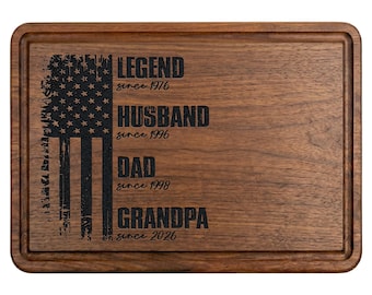 Custom Engraved Cutting Boards for Dad, Personalized Fathers Day Gifts from Daughter Son Wife, New Grandpa Gifts, Decorative Cutting Board