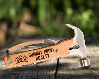 Realtor Closing Gift, Personalized Real Estate Branding Bottle Opener, Marketing Gifts in Bulk, Custom Engraved Pocket Multi Tool for Men
