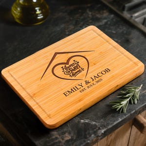 Personalized Home Sweet Home Cutting Board, Address Cutting Board, Housewarming Gift, New Home Gift, Realtor Closing Gift, Engraved Board