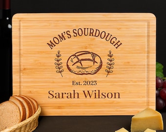 Personalized Sourdough Cutting Board, Custom Charcuterie Board, Bakers Gift, Bread Engraved Baking Gift, Wedding Housewarming Gifts