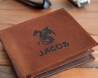 Personalized Birthday Gift for Him, Personalized Mens Wallet, Customize Wallet Engrave Wallet Handmade Wallet Dad Gift, Anniversary Gift