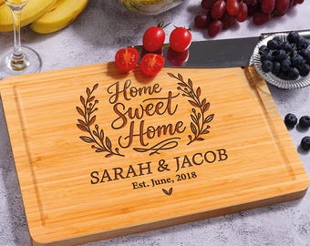 Custom Cutting Board  | Home sweet home sign | wood framed sign | home  decor | farmhouse wall decor | home sign | family name gift