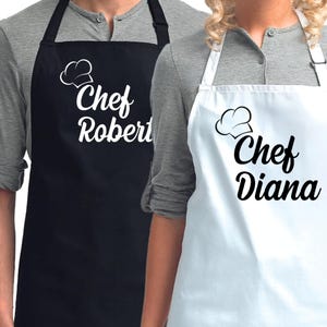 Chef Apron with Custom Name, Personalized Apron for Women, Chef Apron for Men, Mens Apron, Women Gifts, Christmas Gift for Him, Chef Gifts