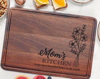 Personalized Cutting Board for Mom Grandma, Custom Engraved Kitchen Gift, Mother’s Day Present, Birthday Gift