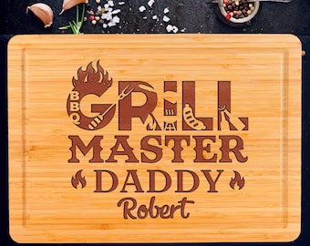 Fathers Day Gift For Him | Bbq Cutting Board, Personalized Grill Master Cutting board, Gift for Husband, Birthday Gift for Him