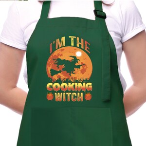 Custom Cooking Witch Apron, Personalized Apron, Custom Apron, Mens Aprons, Womens Apron, Custom Text Apron, Logo Apron, Personalized Apron