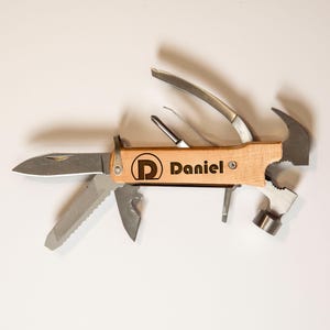 Custom Engraved Multi Tool, Valentines Day Gift for Men, Personalized Gifts Multitool, Groomsmen Gifts, Camping Hunting Fishing Gift for Him