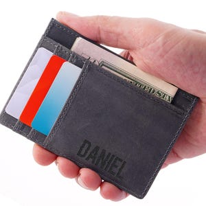 Billetera para hombre, Billetera personalizada, Billetera de cuero, Billetera delgada, Billetera para hombre, Regalo para mujer, Billetera personalizada, Regalo para él o ella, Billetera pequeña
