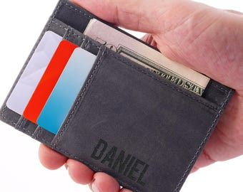 Billetera para hombre, Billetera personalizada, Billetera de cuero, Billetera delgada, Billetera para hombre, Regalo para mujer, Billetera personalizada, Regalo para él o ella, Billetera pequeña