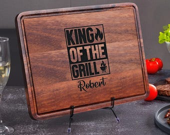 Grilling Cutting Board, Personalized Christmas Gift for Him, BBQ Gift for Men's Birthday, Dad Gift, Grandpa Gift, Grill Customized Board